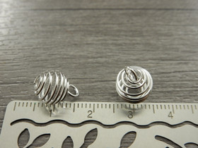 Helmihäkki spiraali, 12x9mm, kirkashopea, 1kpl