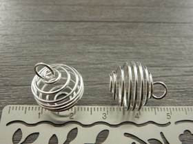 Helmihäkki spiraali, 17x15mm, kirkashopea, 1kpl