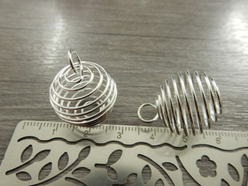 Helmihäkki spiraali, 25x20mm, kirkashopea, 1kpl