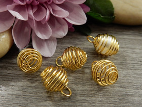 Helmihäkki spiraali, 12x9mm, kulta, 1kpl