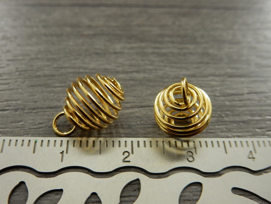 Helmihäkki spiraali, 12x9mm, kulta, 1kpl