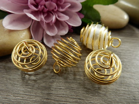 Helmihäkki spiraali, 17x15mm, kulta, 1kpl