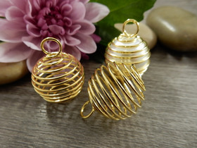 Helmihäkki spiraali, 25x20mm, kulta, 1kpl