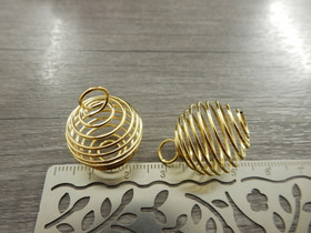 Helmihäkki spiraali, 25x20mm, kulta, 1kpl