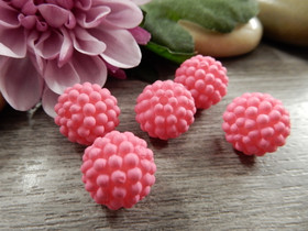 Akryylihelmi vadelma, 12mm, pinkki, 10kpl