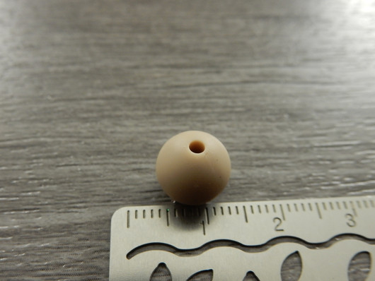 Silikonihelmi, 9mm, tumma beige, 1kpl