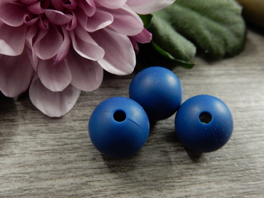 Silikonihelmi, 12mm, sininen, 1kpl