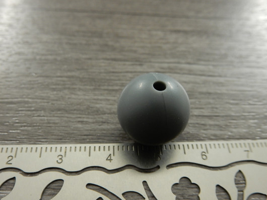 Silikonihelmi, 15mm, harmaa, 1kpl