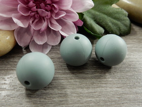 Silikonihelmi, 15mm, vaaleapetrooli, 1kpl