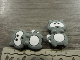 Silikonihelmi pesukarhu, 31x20mm, harmaa, 1kpl