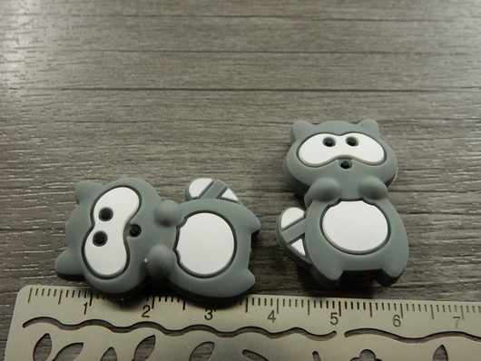 Silikonihelmi pesukarhu, 31x20mm, harmaa, 1kpl