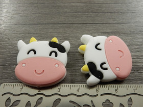 Silikonihelmi lehmä, 28x30mm, moniväri, 1kpl