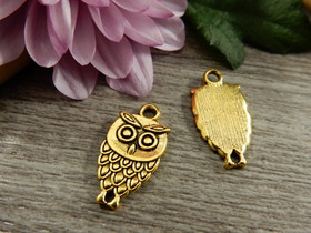 Pöllöriipus/linkki, 18x10mm, kulta, 1kpl