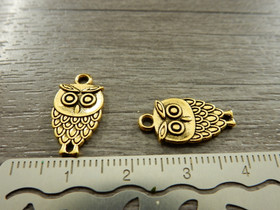 Pöllöriipus/linkki, 18x10mm, kulta, 1kpl