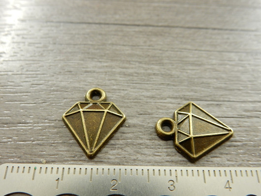 Timanttiriipus, 13x15mm, pronssi, 1kpl