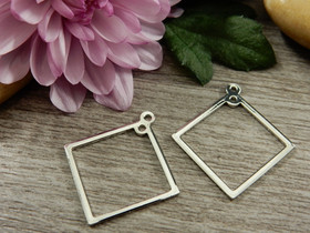 Neliöriipus/ linkki, 26x24mm, kromi, 1kpl