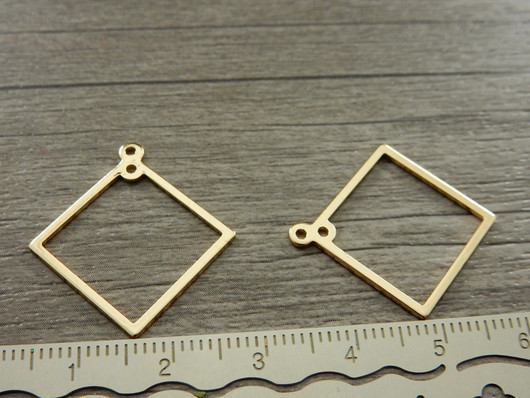 Neliöriipus/ linkki, 26x24mm, vaaleakulta, 1kpl