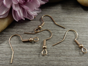 Korvakorukoukku 21x20mm, rst/ruusukulta, 10paria