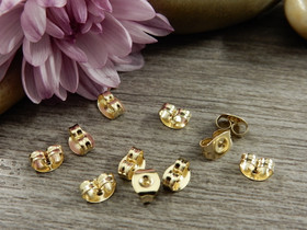 Korvakorun tausta, 6x4.5mm, rst/vaaleakulta, 10kpl