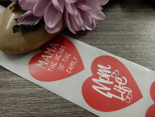 Mama/mom tarra, 25mm, punainen, 10kpl
