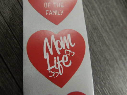 Mama/mom tarra, 25mm, punainen, 10kpl