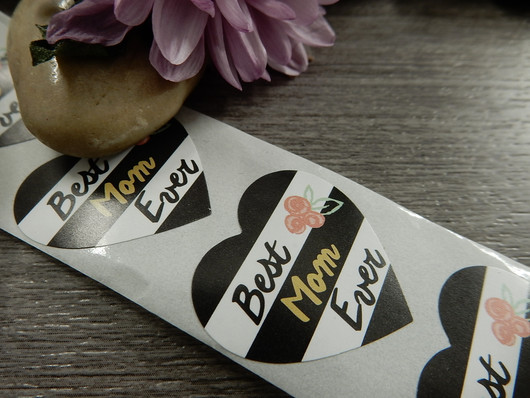 Best mom ever tarra, 25mm, moniväri, 10kpl