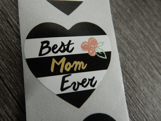 Best mom ever tarra, 25mm, moniväri, 10kpl