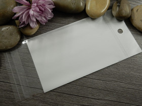 Sellofaanipussi reiällä, 6x14cm, valkoinen, 1kpl