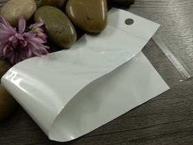 Sellofaanipussi reiällä, 5x26cm, valkoinen, 1kpl