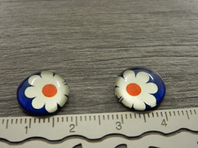 Kapussi kukka, 12mm, sini-valkoinen, 1kpl