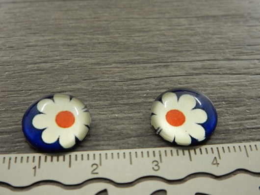 Kapussi kukka, 12mm, sini-valkoinen, 1kpl