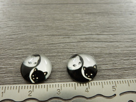 Kapussi kissat, 12mm, musta-valkoinen, 1kpl