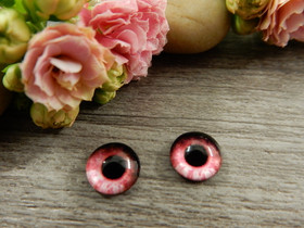 Kapussi silmä, 8mm, pinkki, 1kpl