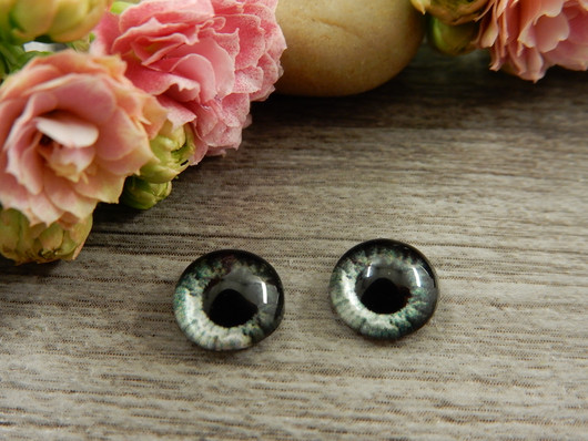 Kapussi silmä, 8mm, harmaa, 1kpl