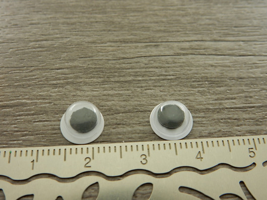 Kapussi/ askartelusilmä, 8mm, musta-valkoinen, 10kpl