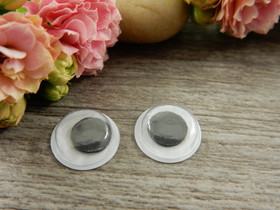 Kapussi/ askartelusilmä, 10mm, musta-valkoinen, 10kpl