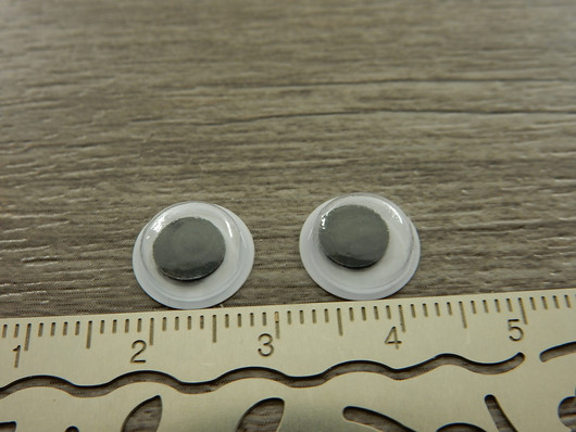 Kapussi/ askartelusilmä, 10mm, musta-valkoinen, 10kpl