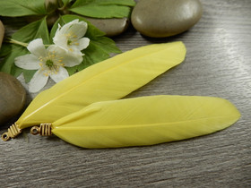 Hanhen sulka/höyhen, n.7cm, keltainen/kulta, 1kpl