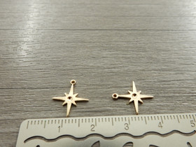 Tähtiriipus, 14x12mm, vaaleakulta, 1kpl