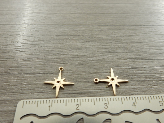 Tähtiriipus, 14x12mm, vaaleakulta, 1kpl