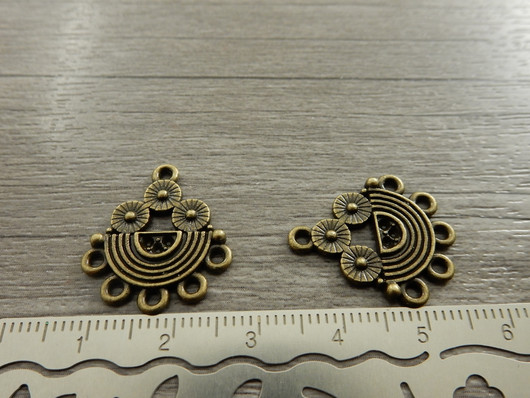 Kuvioriipus/linkki, 22x18mm, pronssi, 1kpl