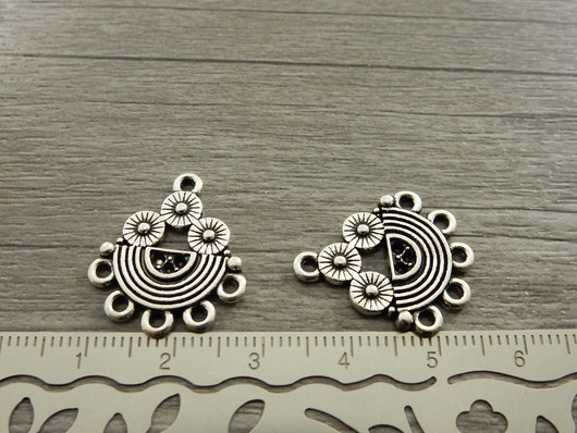 Kuvioriipus/linkki, 22x18mm, kromi, 1kpl
