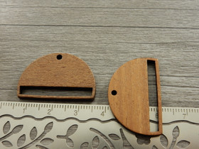 Puuriipus puoliympyrä, 19x30mm, ruskea, 1kpl