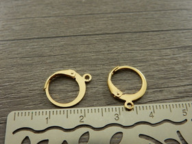 Korvakorurengas lenkillä, 14x12x0.6mm, 24K/vaaleakulta/rst, 1pari