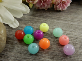 Akryylihelmi karkki, 6mm, mix setti, 20kpl