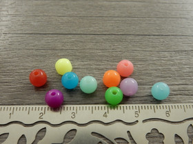 Akryylihelmi karkki, 6mm, mix setti, 20kpl