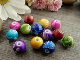 Akryylihelmi kuvio, 8mm, mix setti, 20kpl