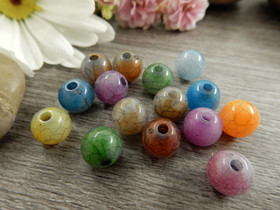 Akryylihelmi särö, 8mm, mix setti, 20kpl