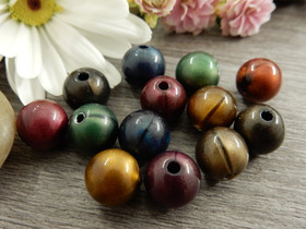 Akryylihelmi tiikerinsilmä, 10mm, mixsetti, 20kpl