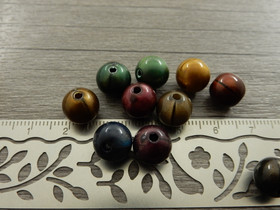 Akryylihelmi tiikerinsilmä, 10mm, mixsetti, 20kpl